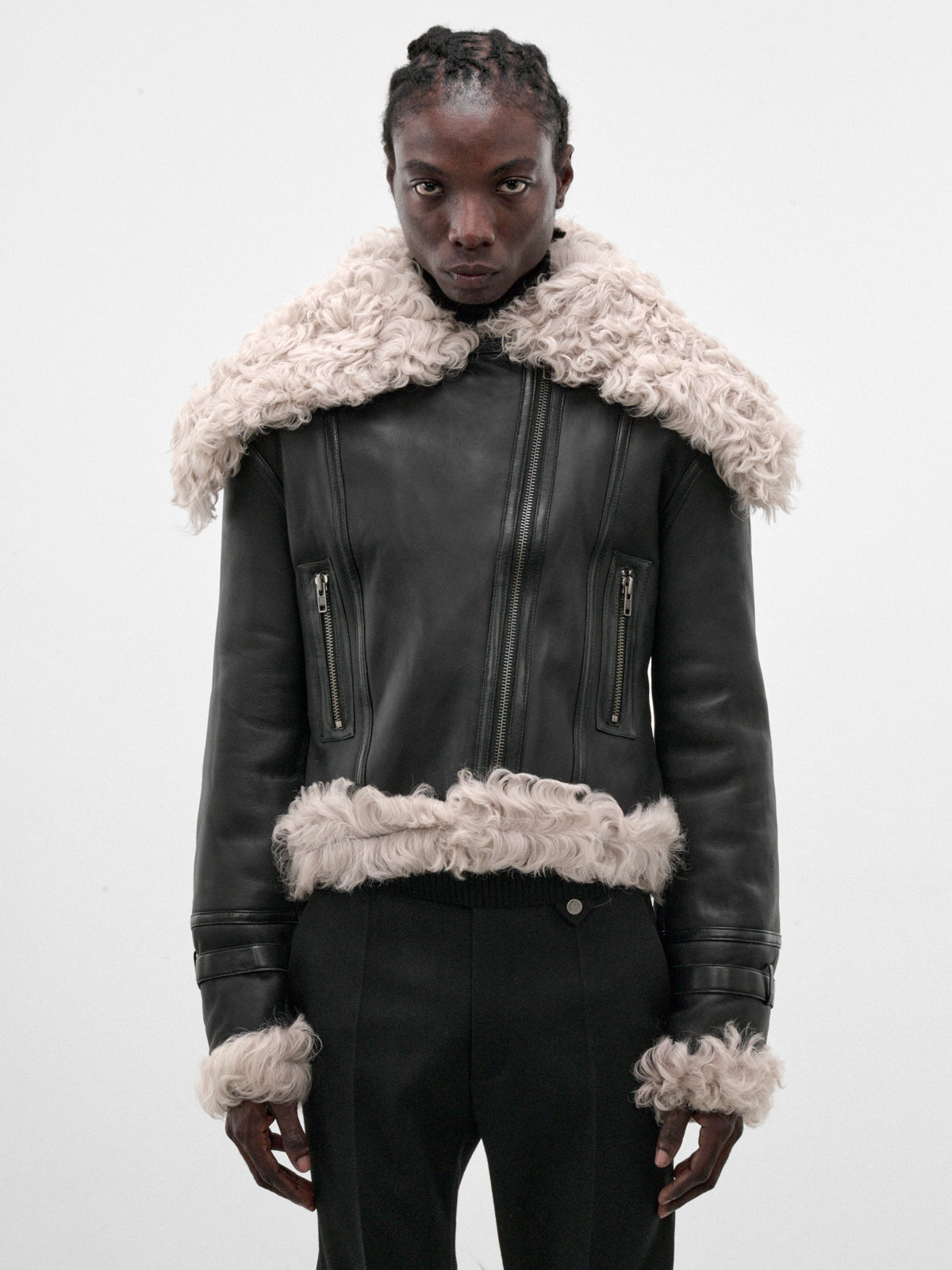 Black Sheep Leather Aviator Jacket (LT-001-A-BLACK)