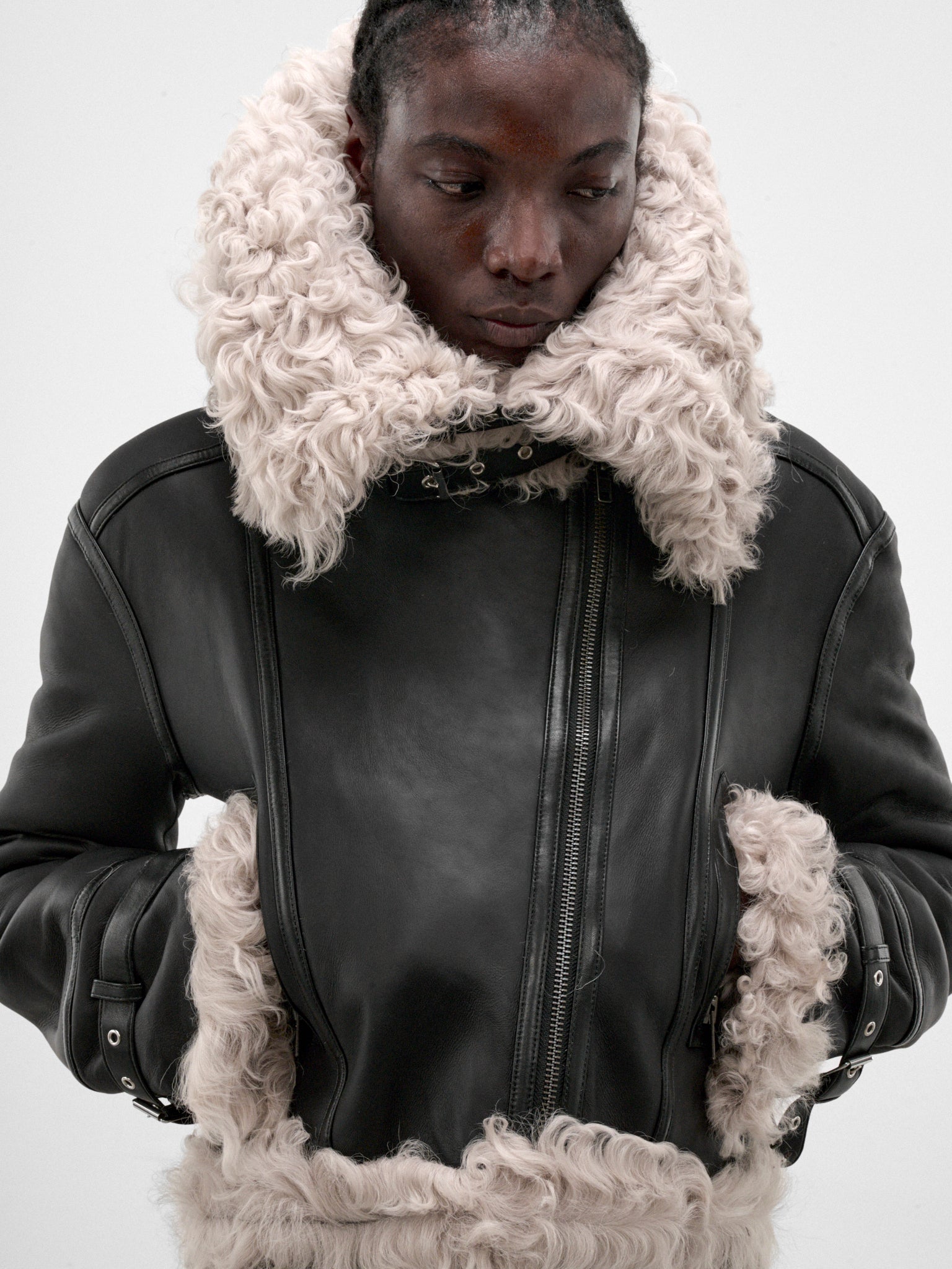 Black Sheep Leather Aviator Jacket (LT-001-A-BLACK)