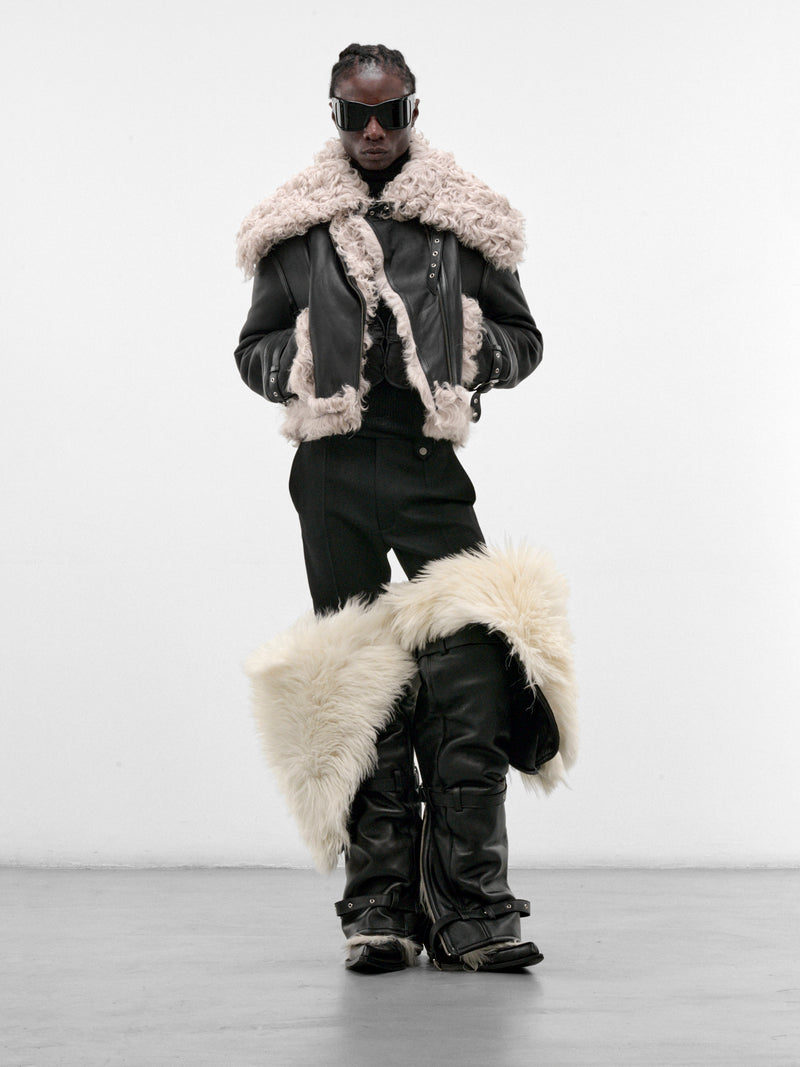 Black Sheep Leather Aviator Jacket (LT-001-A-BLACK)