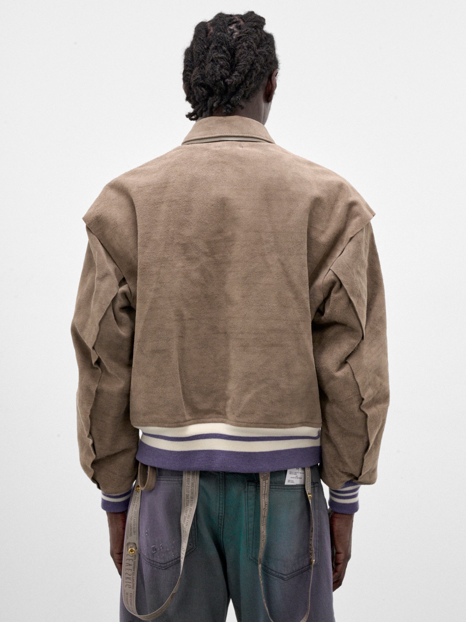 Beige Suede Varsity Jacket (LT-SV-NRA-1001-BEIGE)