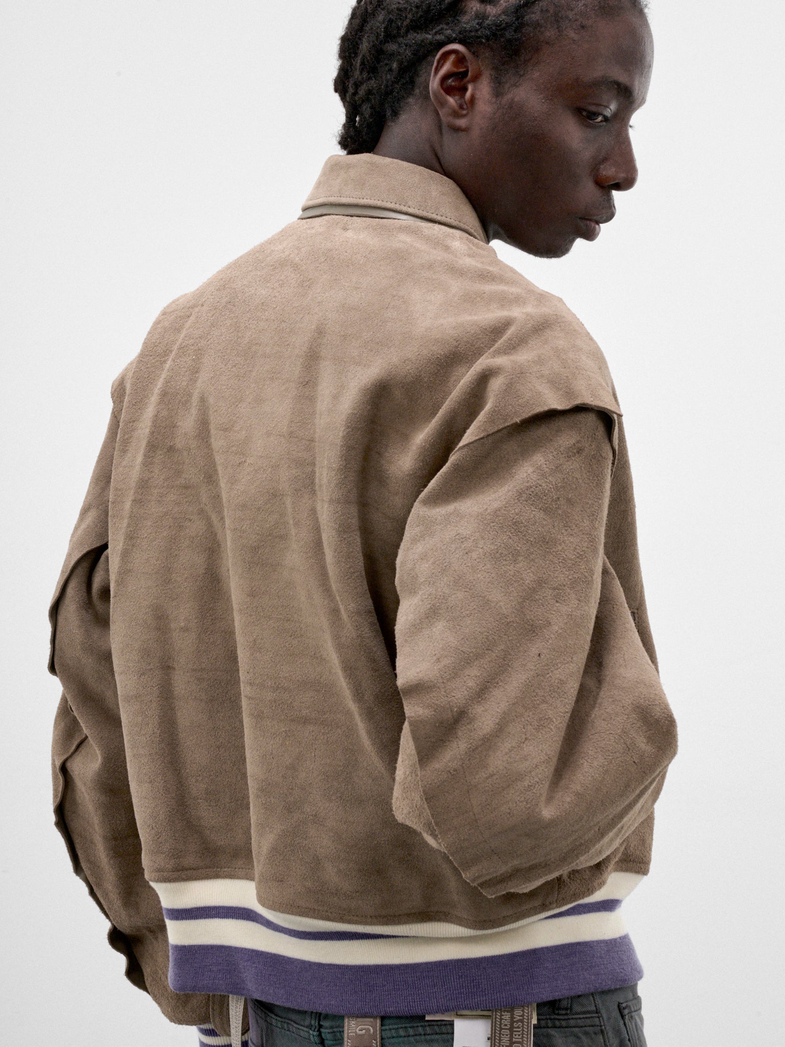 Beige Suede Varsity Jacket (LT-SV-NRA-1001-BEIGE)