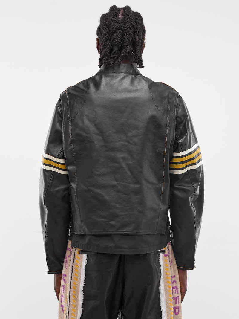 Black Leather Rider Moto Jacket (LT-SV-NRS-1001-BLACK)