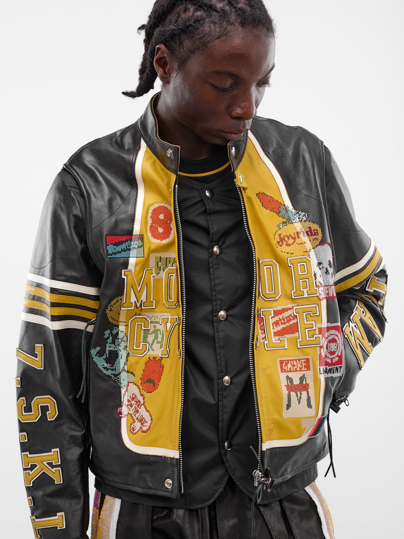 Black Leather Rider Moto Jacket (LT-SV-NRS-1001-BLACK)