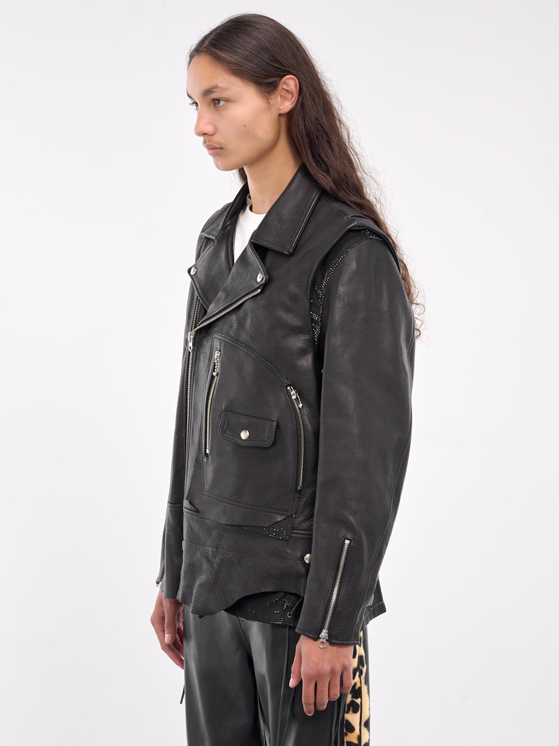 Double Rider Leather Jacket (LT-SV-NYA-1002-BLACK)