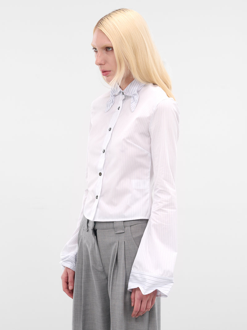 White Striped Wrinkled Luis Shirt (LUIS-SHIRT-WHITE-BLUE)