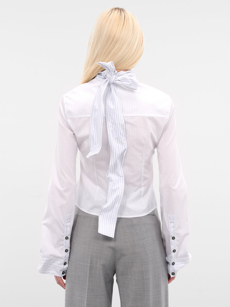 White Striped Wrinkled Luis Shirt (LUIS-SHIRT-WHITE-BLUE)