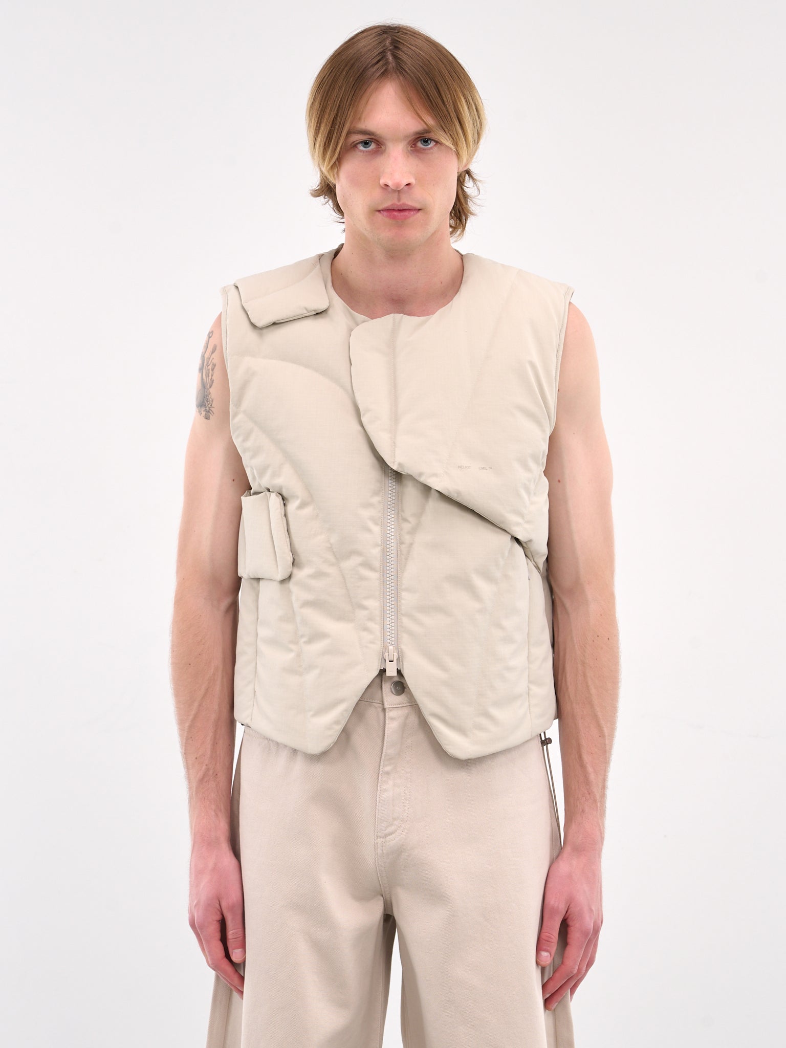 Layered Down Vest (M-03-003-STONE)