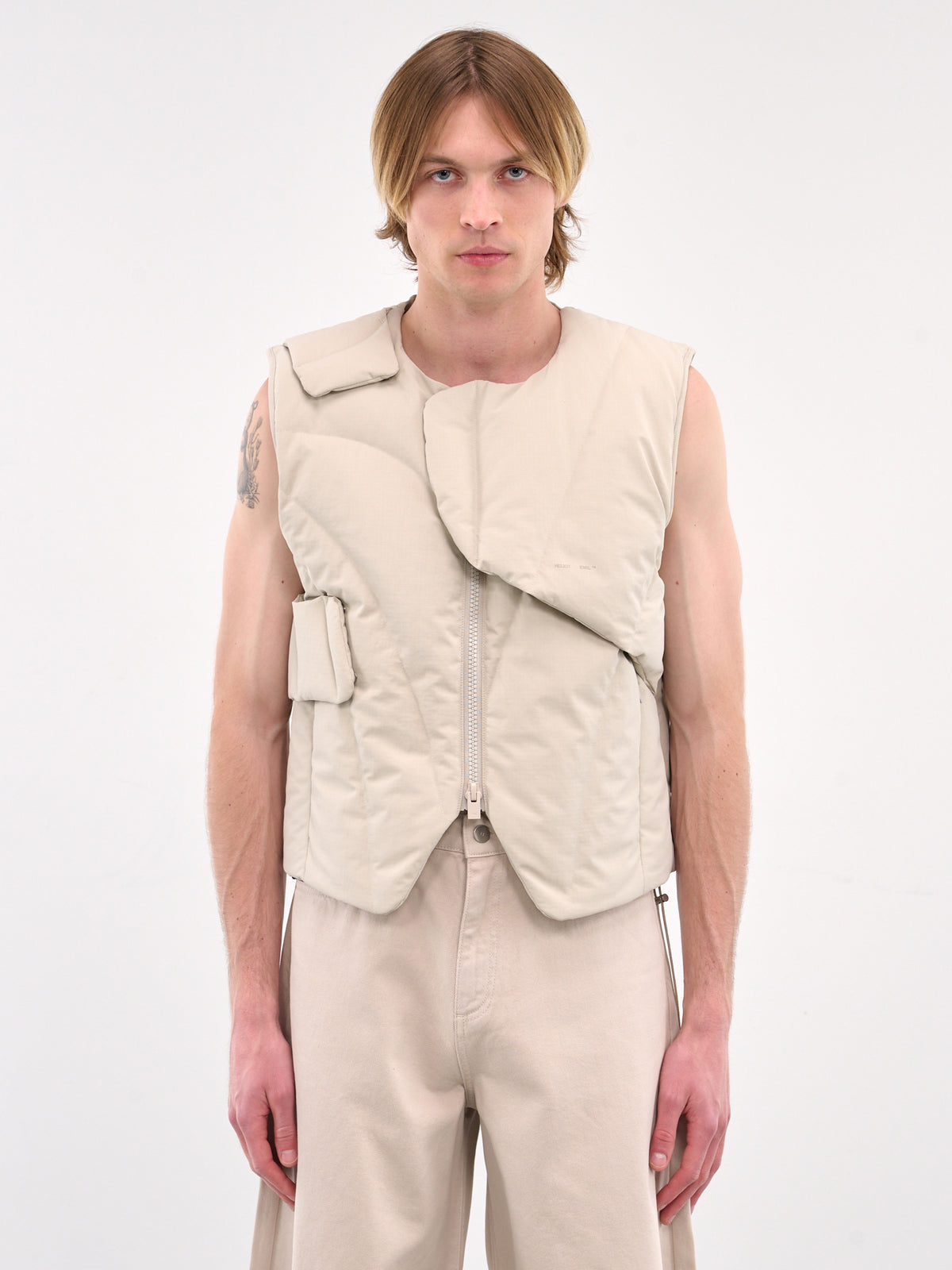 Layered Down Vest (M-03-003-STONE)