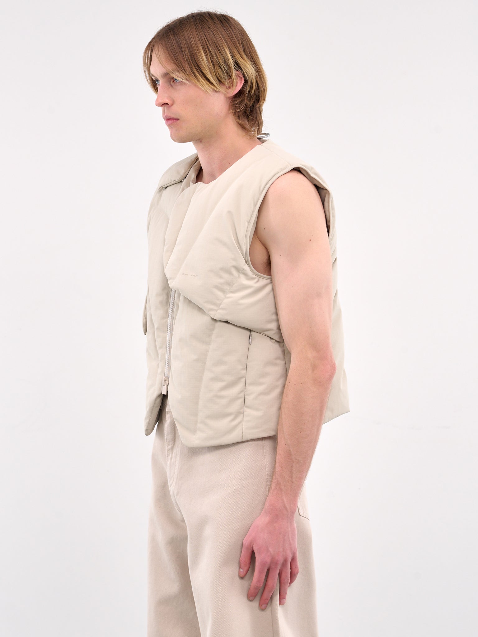 Layered Down Vest (M-03-003-STONE)