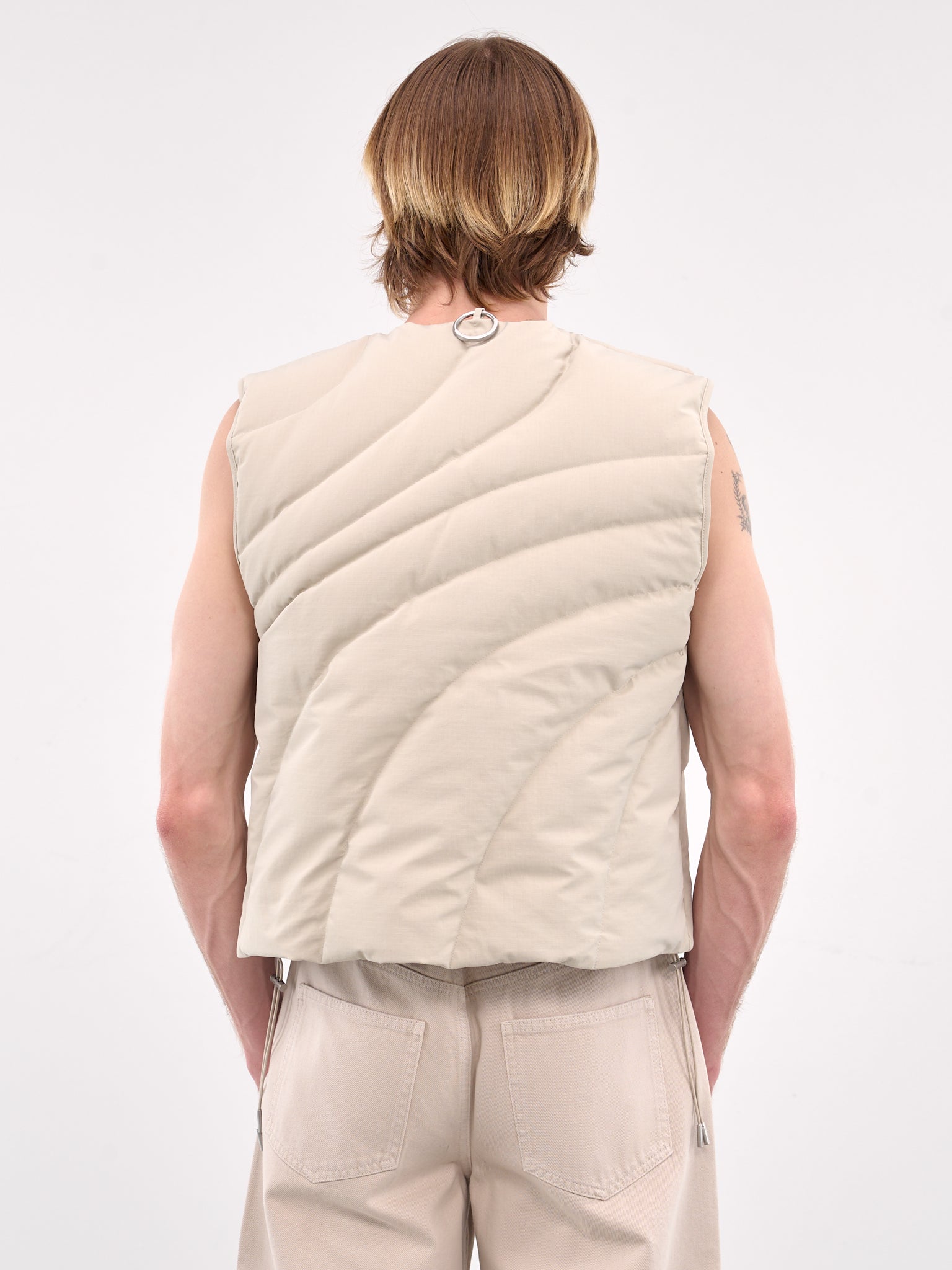 Layered Down Vest (M-03-003-STONE)