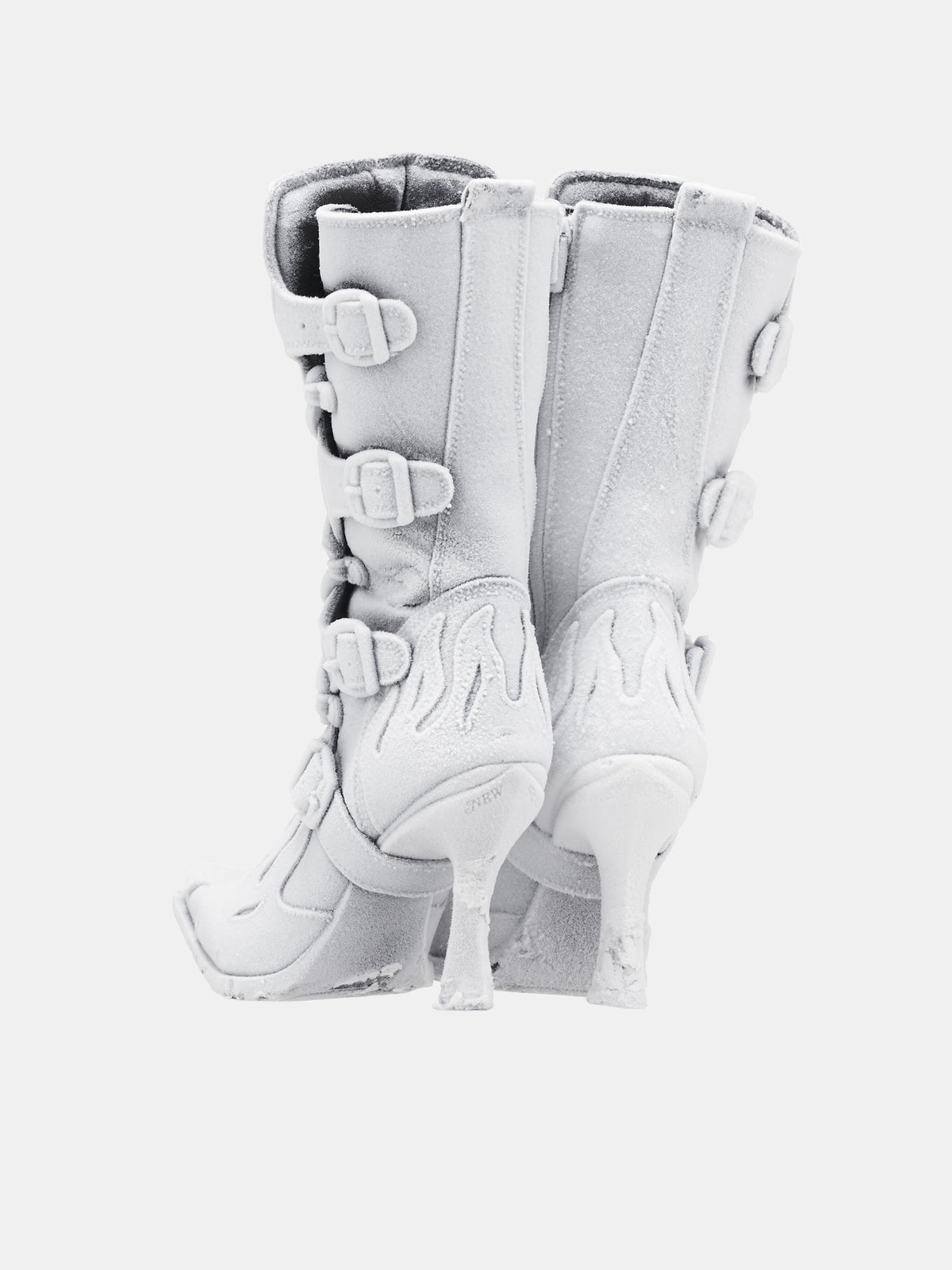 Suede Flame Boot Heels (M-9591SLAM-C2-WHITE)