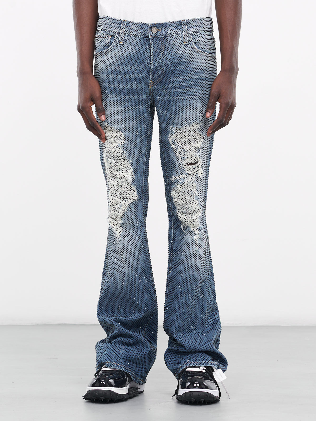 Distressed Denim Pants (M006317E27-707-PRESLEY-WASH)