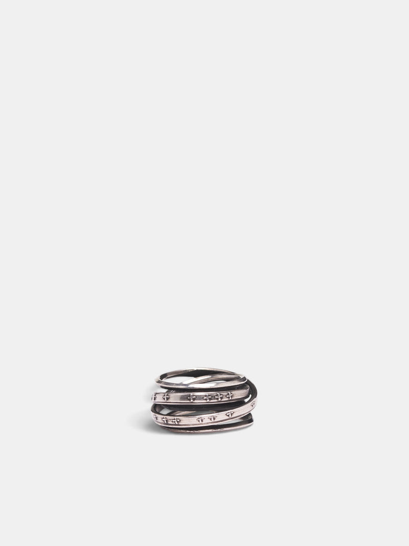 Silver Wound Unite Ring (M1979-SILVER)