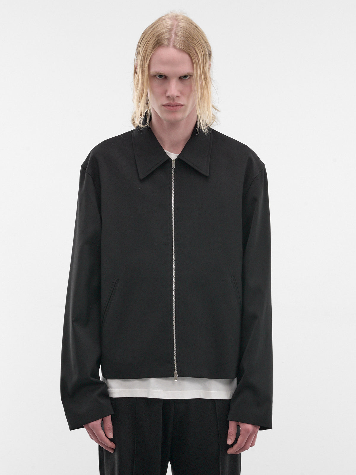 Black Worsted Wool Mini Jacket (M2230MBW-BLACK-WORSTED)