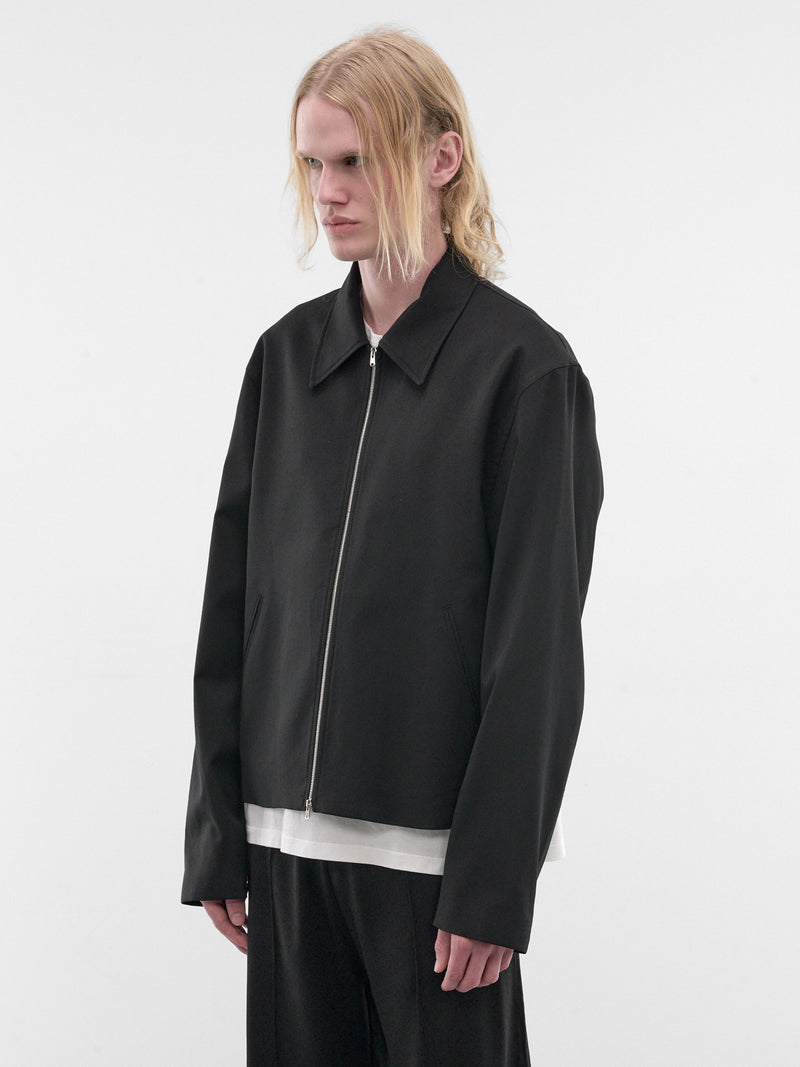 Black Worsted Wool Mini Jacket (M2230MBW-BLACK-WORSTED)