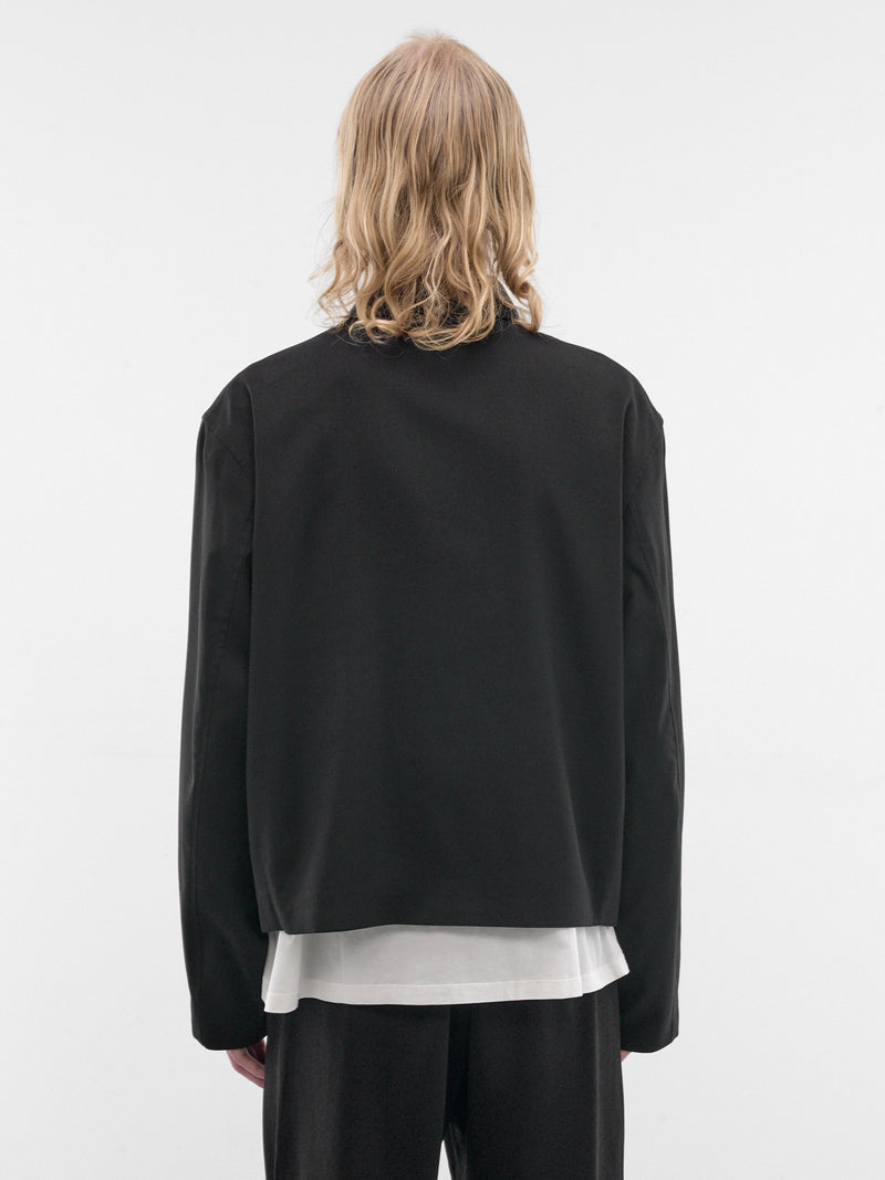 Black Worsted Wool Mini Jacket (M2230MBW-BLACK-WORSTED)