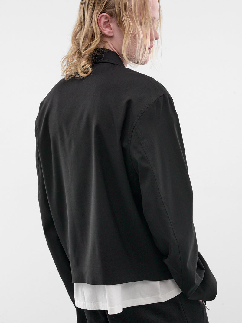 Black Worsted Wool Mini Jacket (M2230MBW-BLACK-WORSTED)