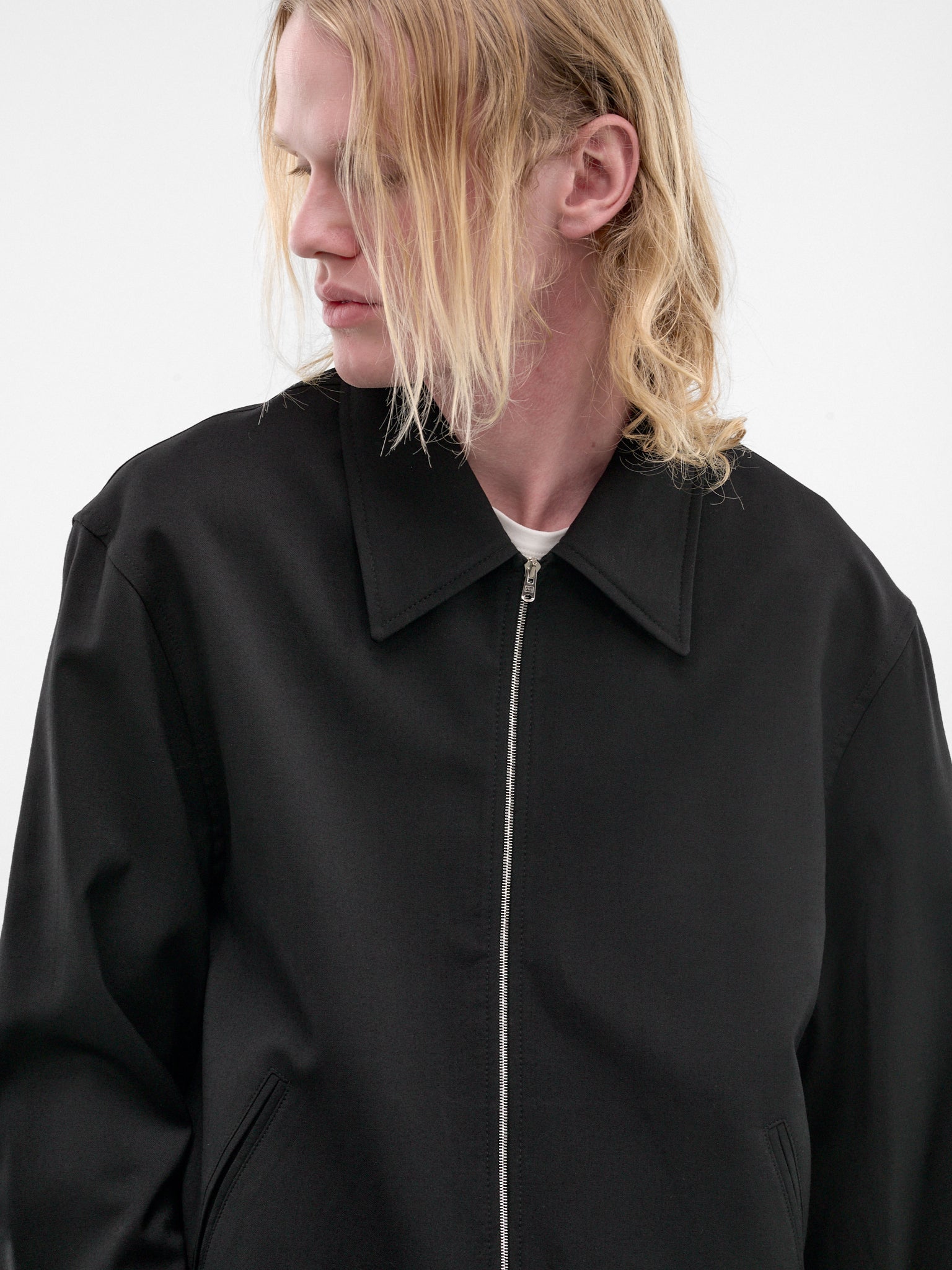 Black Worsted Wool Mini Jacket (M2230MBW-BLACK-WORSTED)