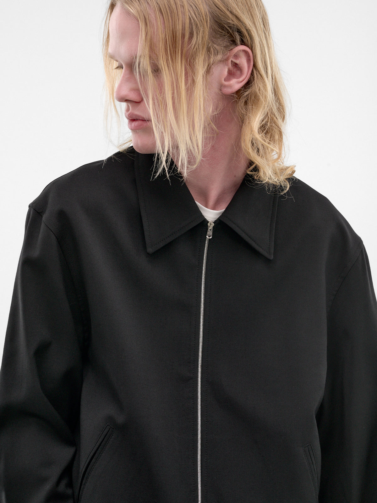 Black Worsted Wool Mini Jacket (M2230MBW-BLACK-WORSTED)