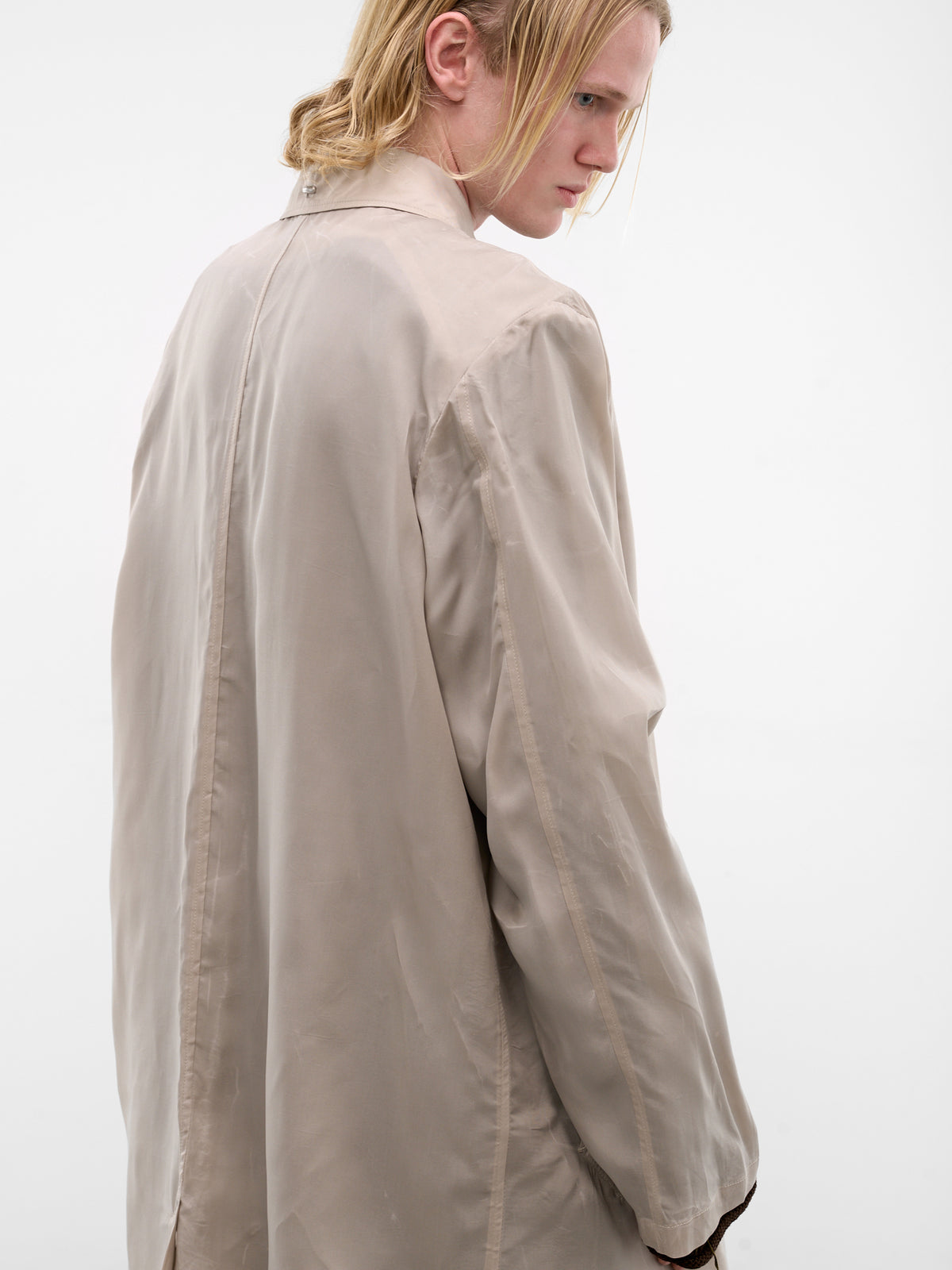 Wax-Dipped Oversized Cloak Carcoat (M2261CG-GHOST-GREY-WAX-DIPPED-)