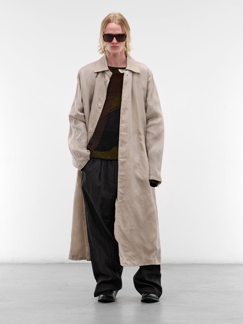 Wax-Dipped Oversized Cloak Carcoat (M2261CG-GHOST-GREY-WAX-DIPPED-)