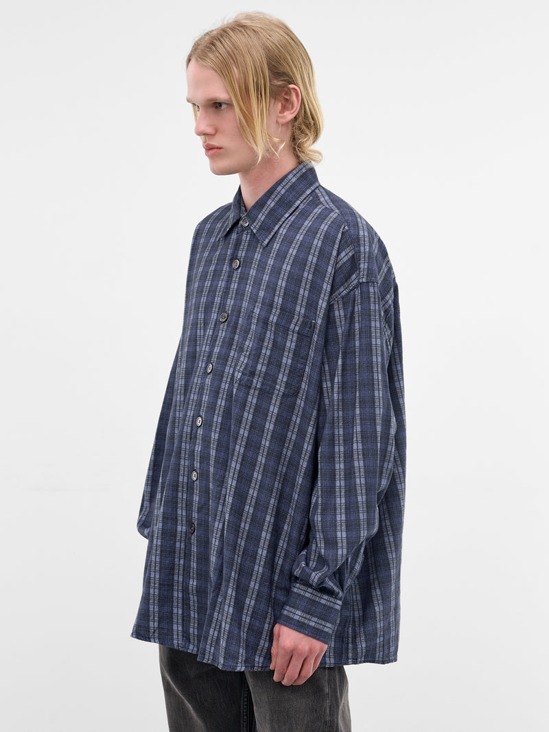 Oversized Check Cotton Borrowed Shirt (M2262BCP-CHECK-PLEASE-PRINT)