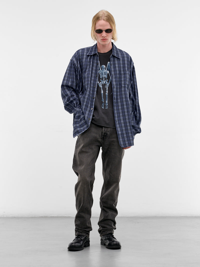 Oversized Check Cotton Borrowed Shirt (M2262BCP-CHECK-PLEASE-PRINT)