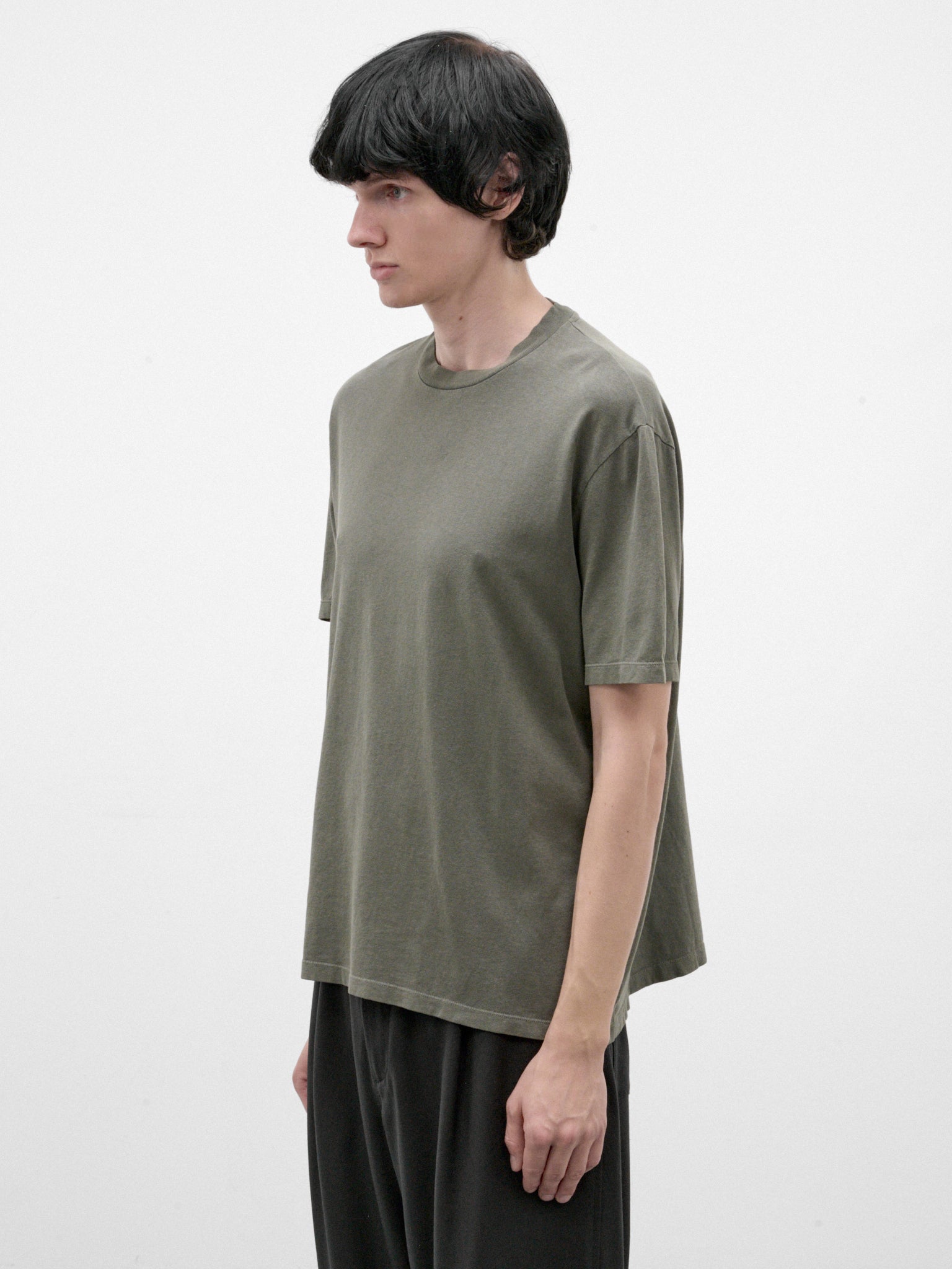 Worn Olive Cotton Boxy Tee (M2266BW-WORN-OLIVE)