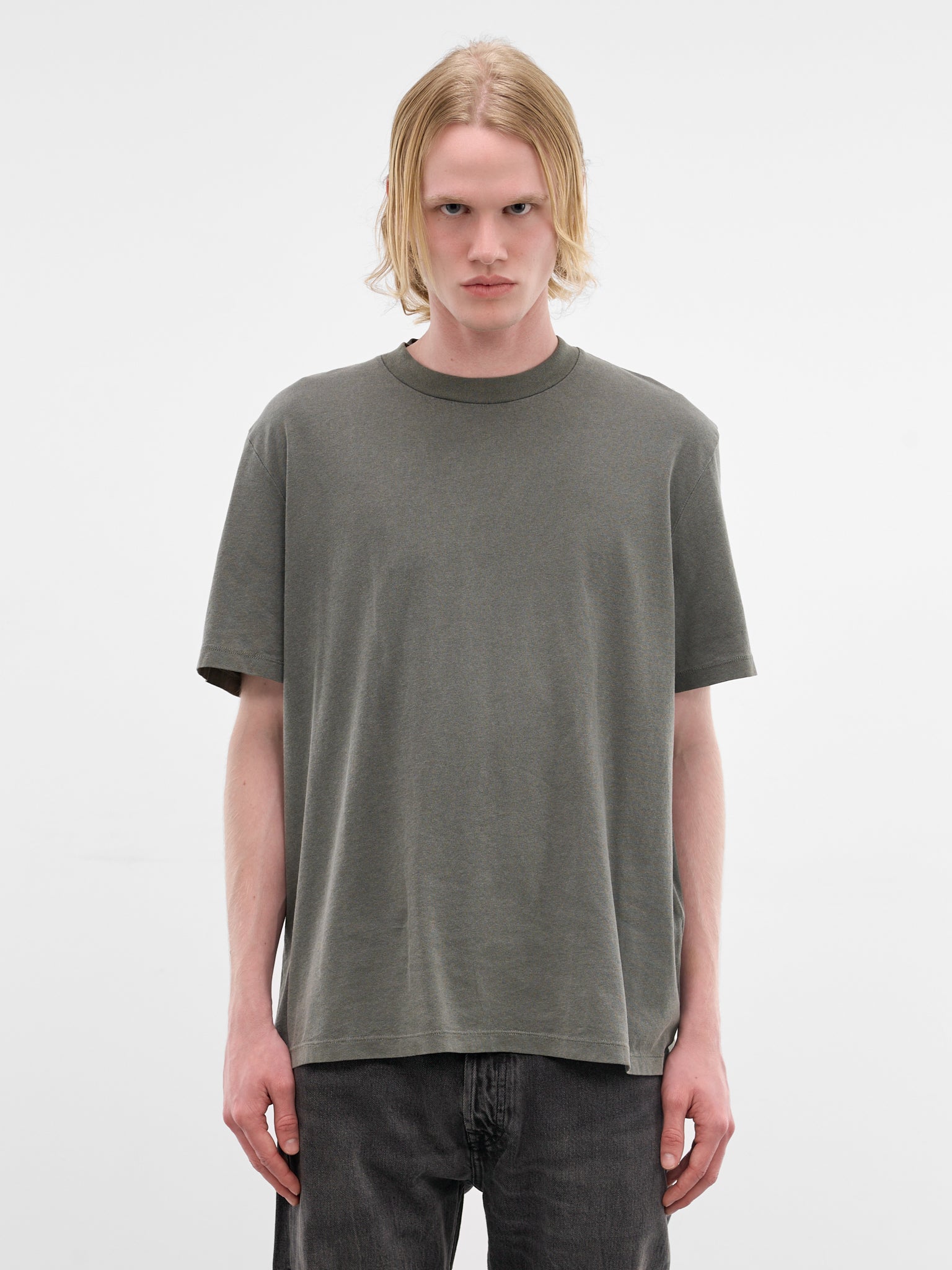 Worn Olive Cotton Boxy Tee (M2266BW-WORN-OLIVE)