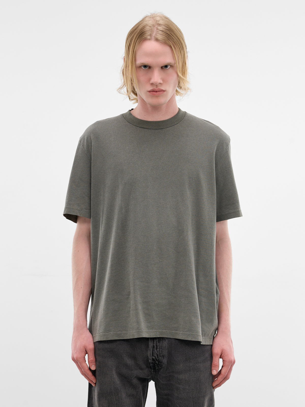 Worn Olive Cotton Boxy Tee (M2266BW-WORN-OLIVE)