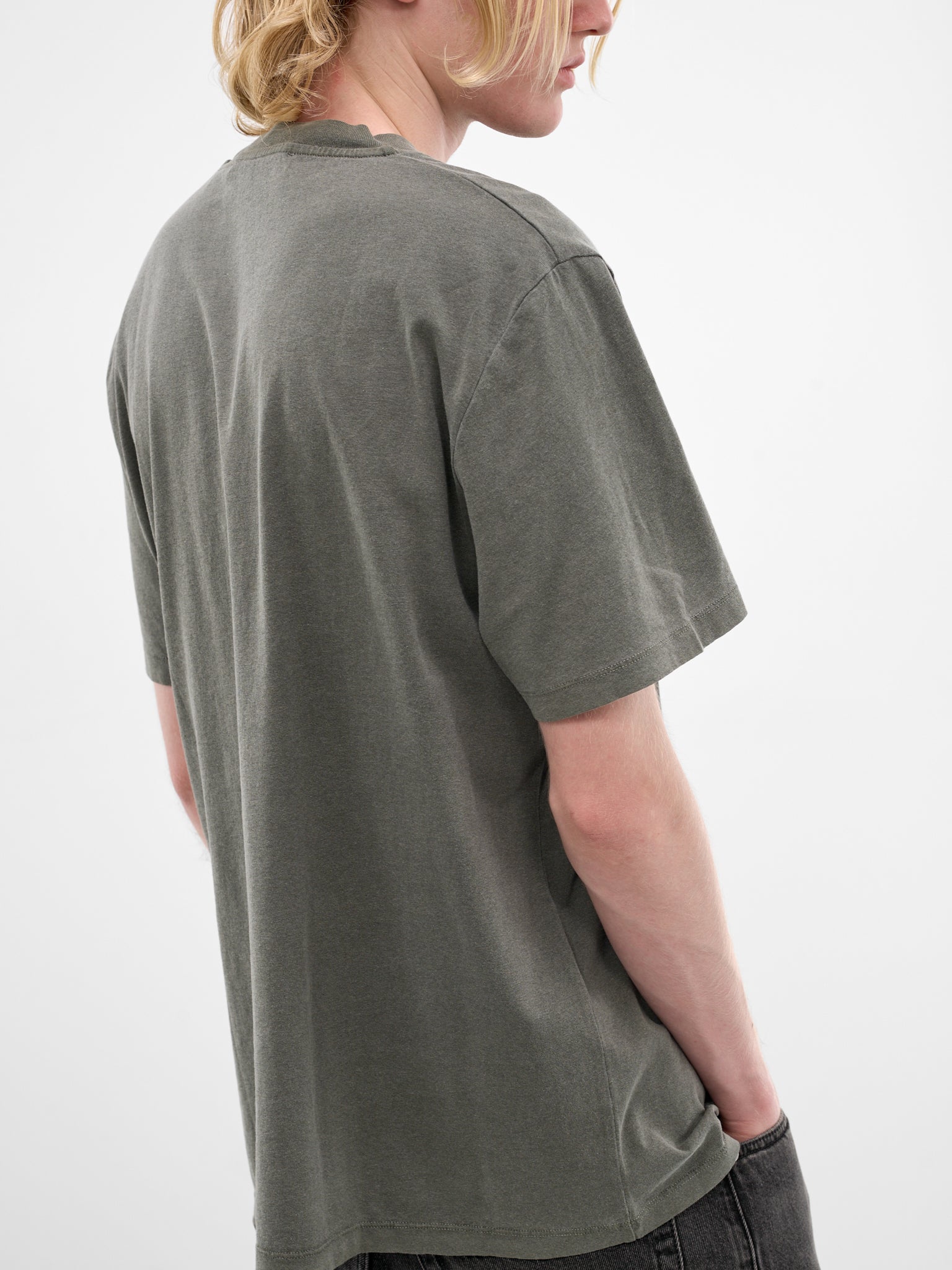 Worn Olive Cotton Boxy Tee (M2266BW-WORN-OLIVE)