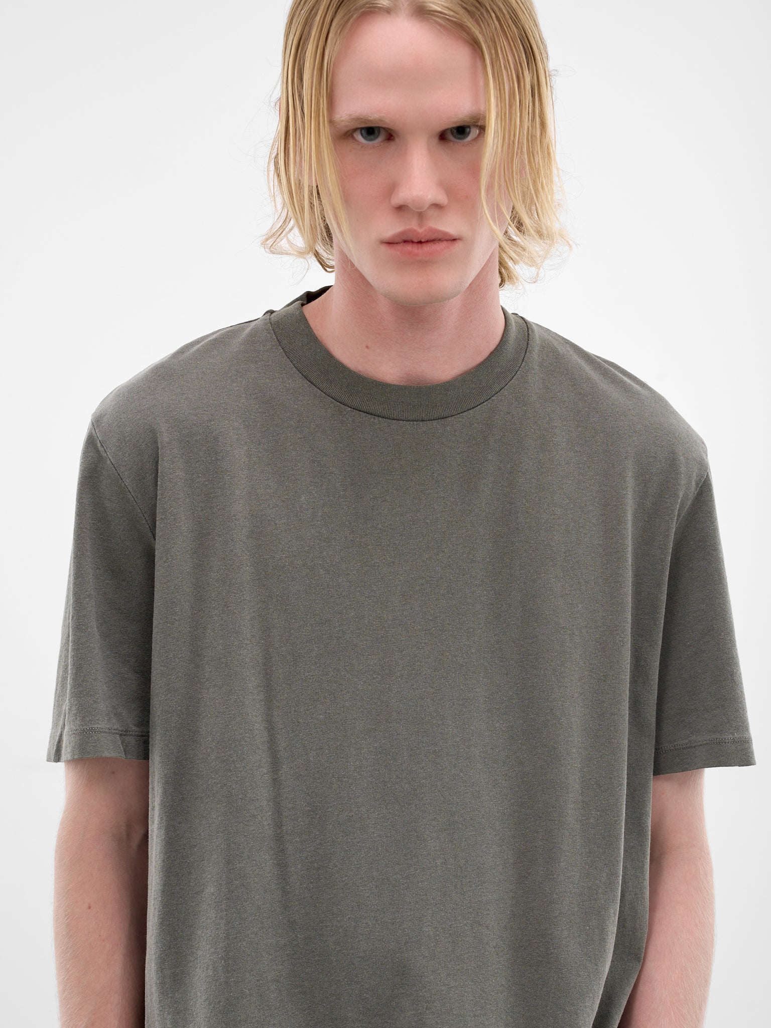 Worn Olive Cotton Boxy Tee (M2266BW-WORN-OLIVE)