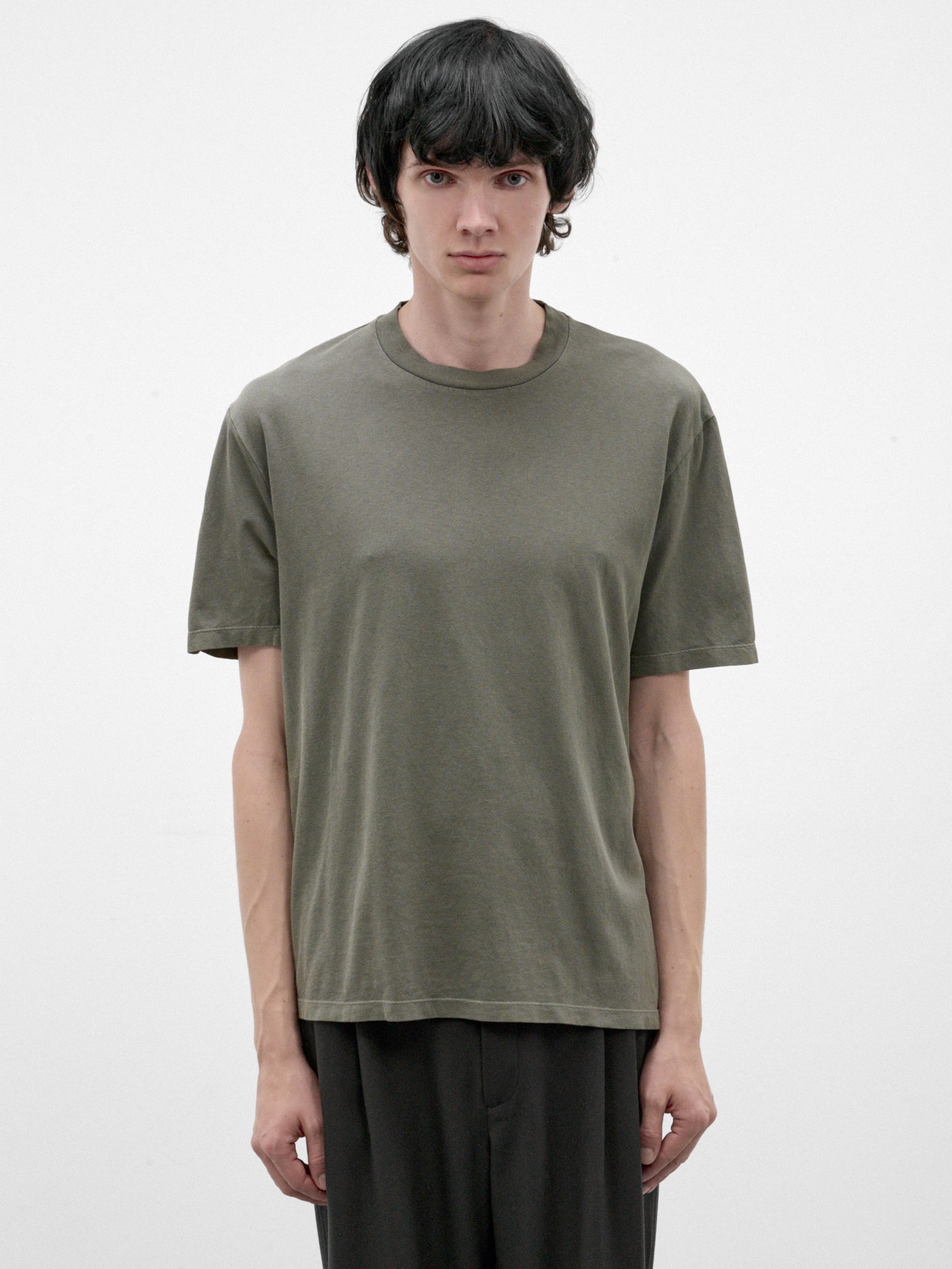 Worn Olive Cotton Boxy Tee (M2266BW-WORN-OLIVE)