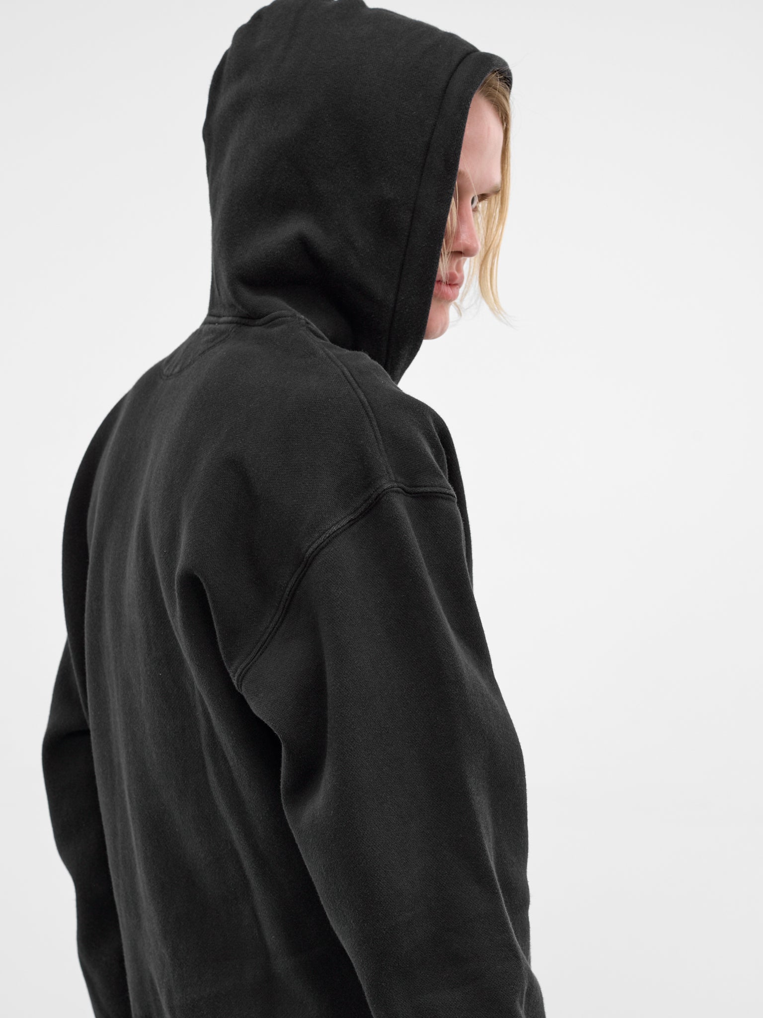 Black Cotton Rascal Zip Hoodie (M2266RW-WASHED-BLACK-STAR-FLEE)