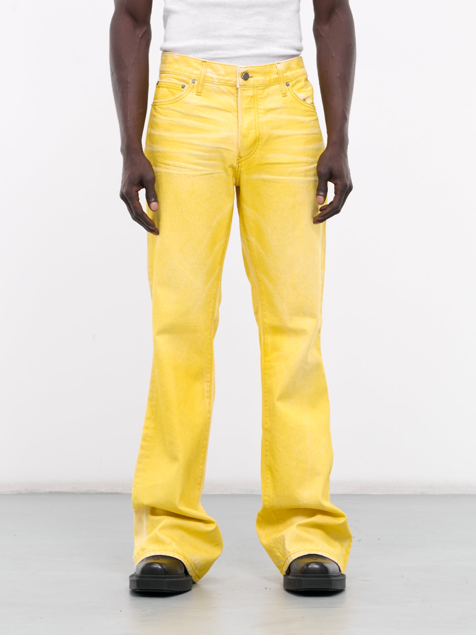 Jimmy Ecru Twill Flare Pants (M279317-925-YELLOW-COAT)