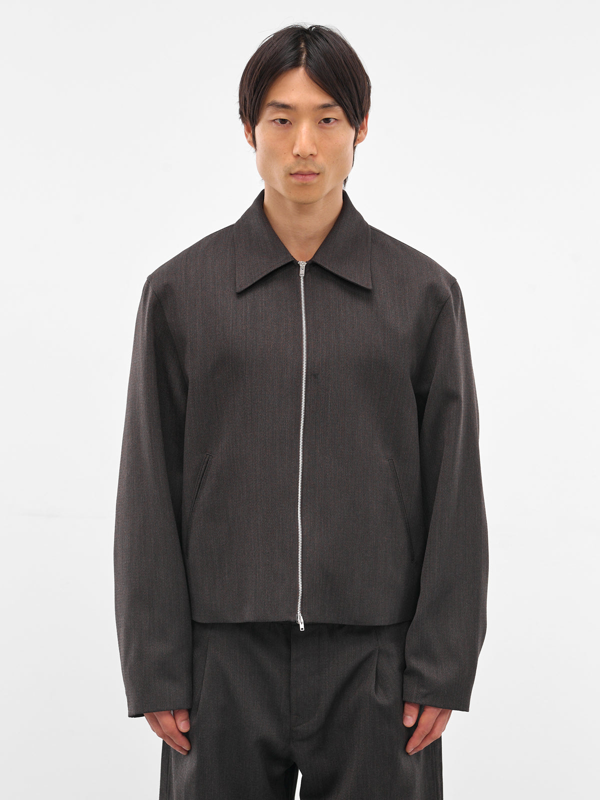 Brown Havana Boxy Zip Jacket (M4250MH-HAVANA-BROWN)