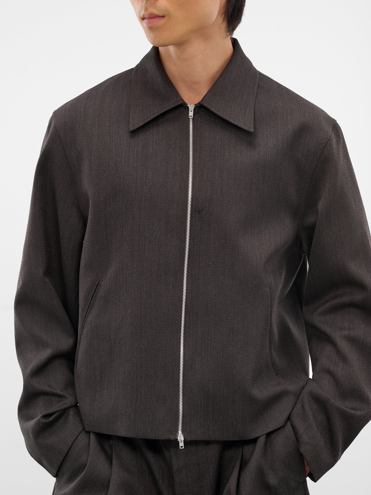 Brown Havana Boxy Zip Jacket (M4250MH-HAVANA-BROWN)