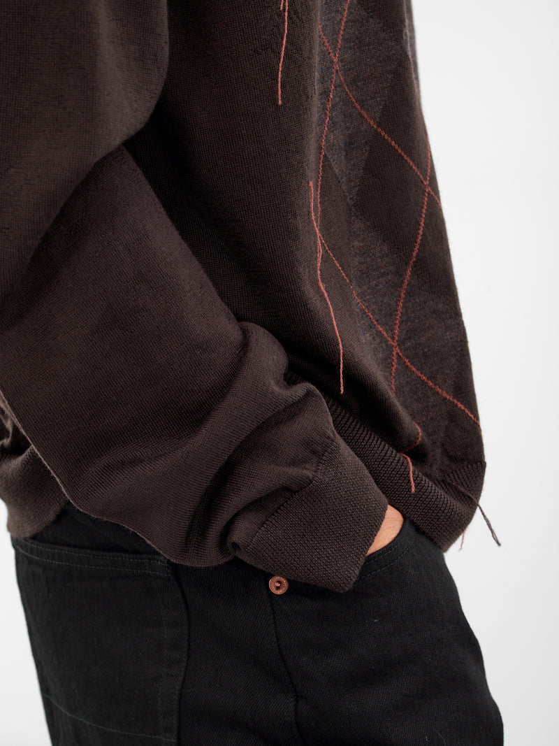 Argyle Knit Evening Polo Sweater (M4253EP-PUB-ARGYLE)