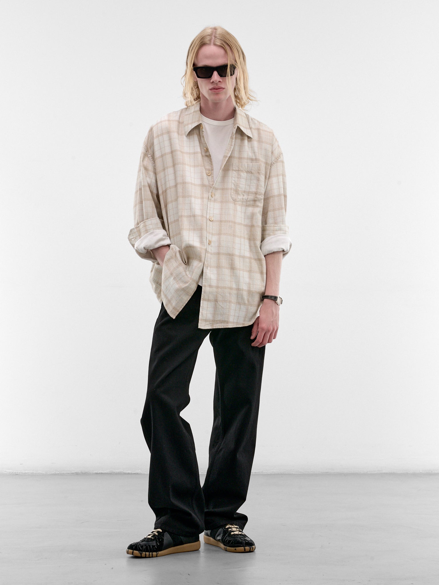 Beige Check Cotton Shirt (M4262BSC-STELLA-CHECK-PRINT)