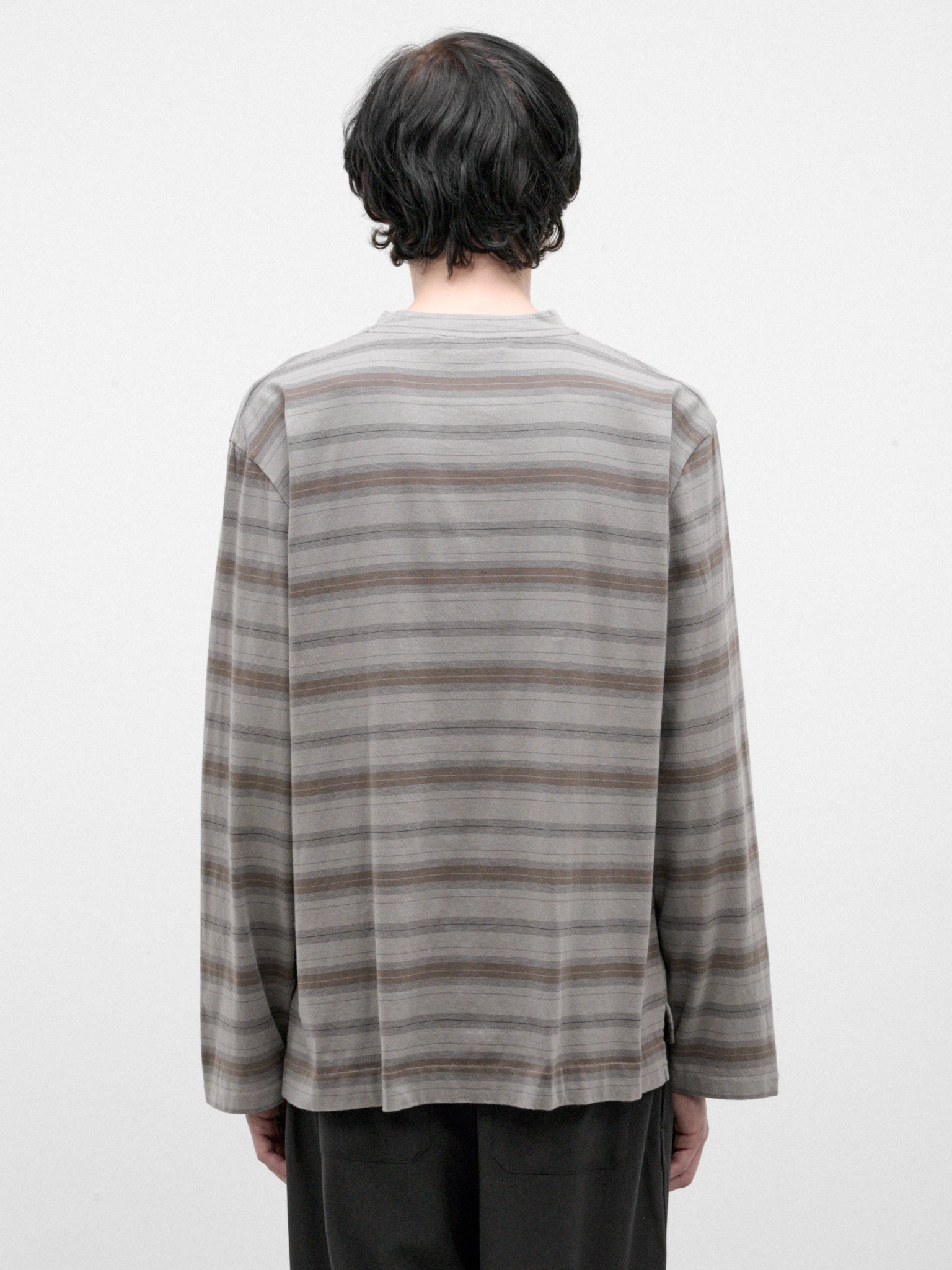Gray Striped Cotton Long Sleeve (M4266BSS-SPECTURE-STRIPE)