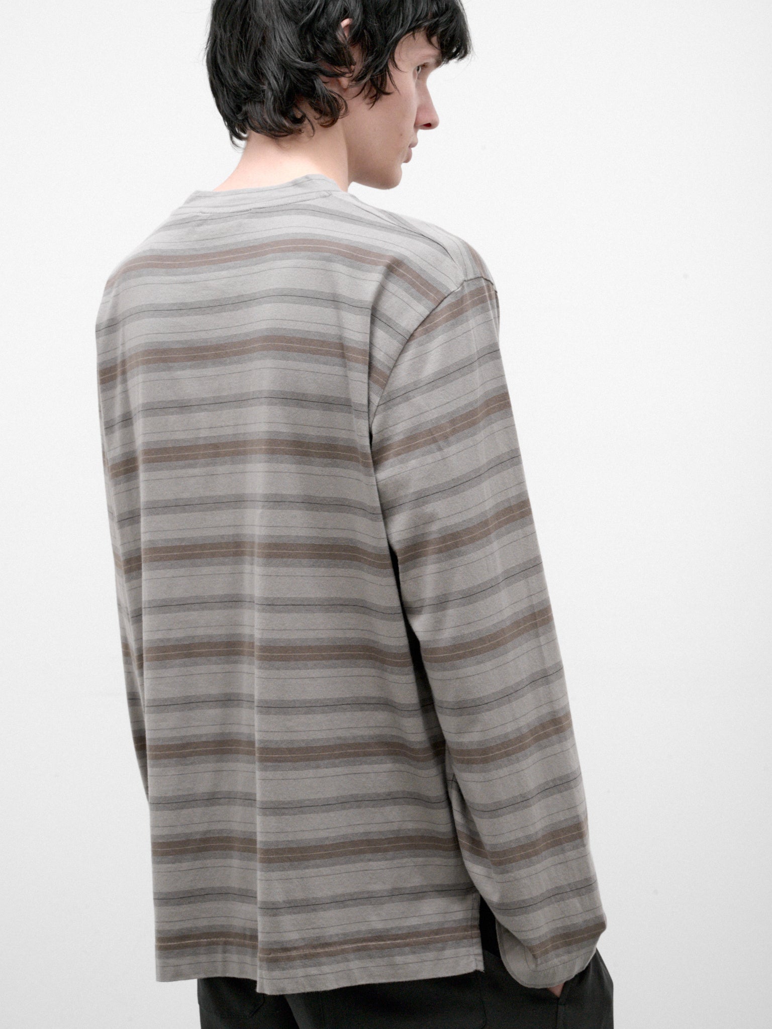 Gray Striped Cotton Long Sleeve (M4266BSS-SPECTURE-STRIPE)