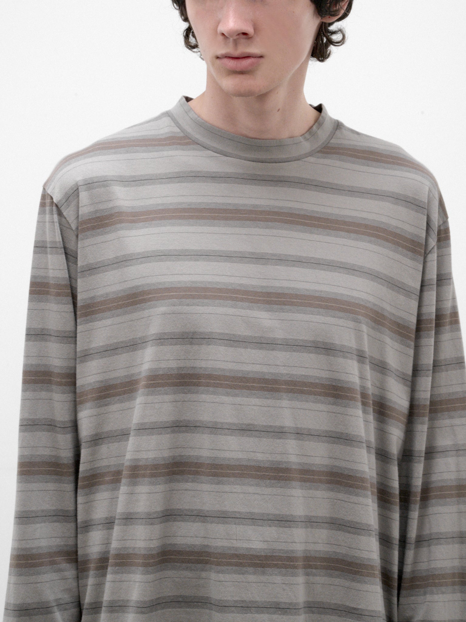 Gray Striped Cotton Long Sleeve (M4266BSS-SPECTURE-STRIPE)