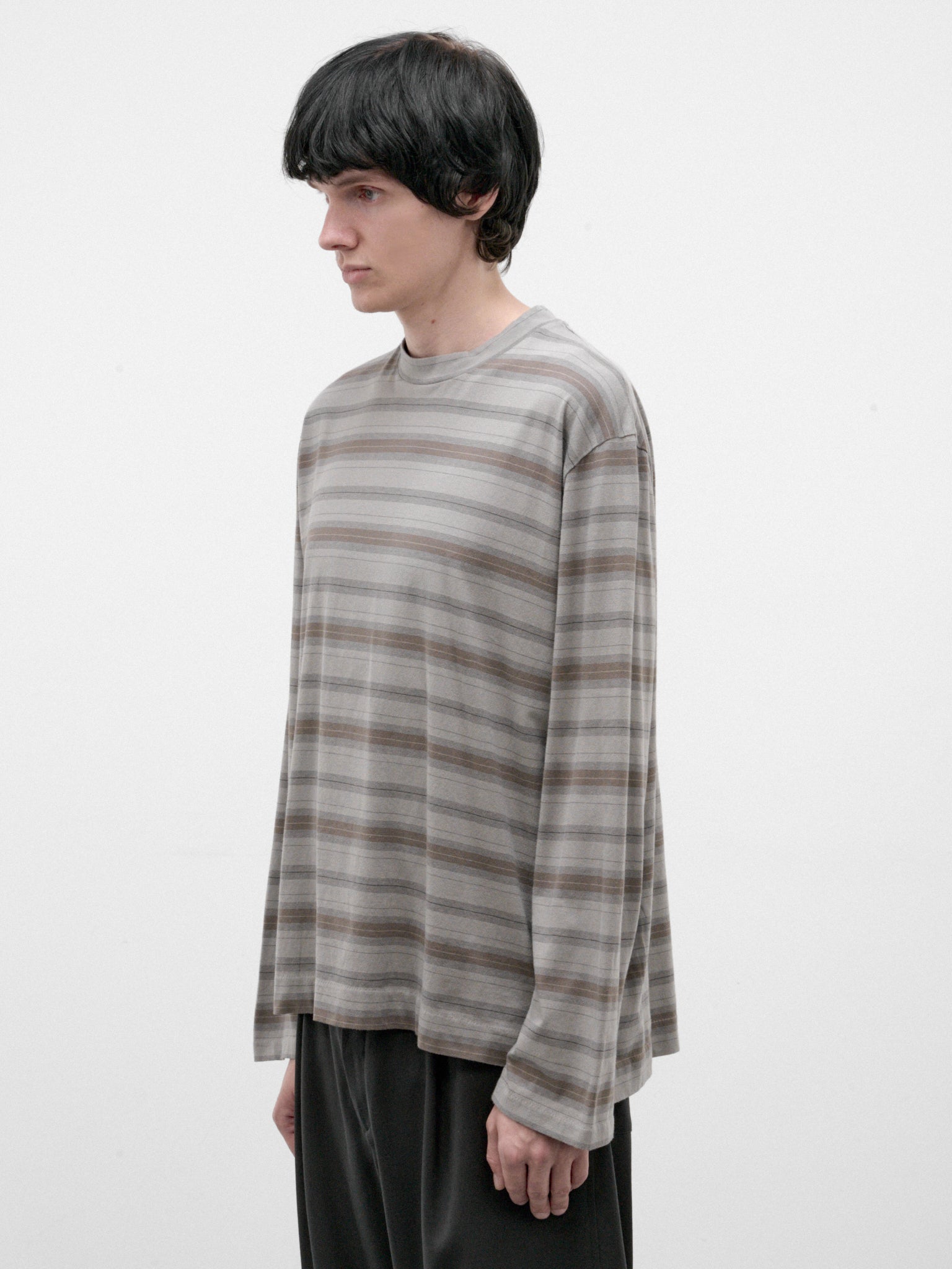 Gray Striped Cotton Long Sleeve (M4266BSS-SPECTURE-STRIPE)