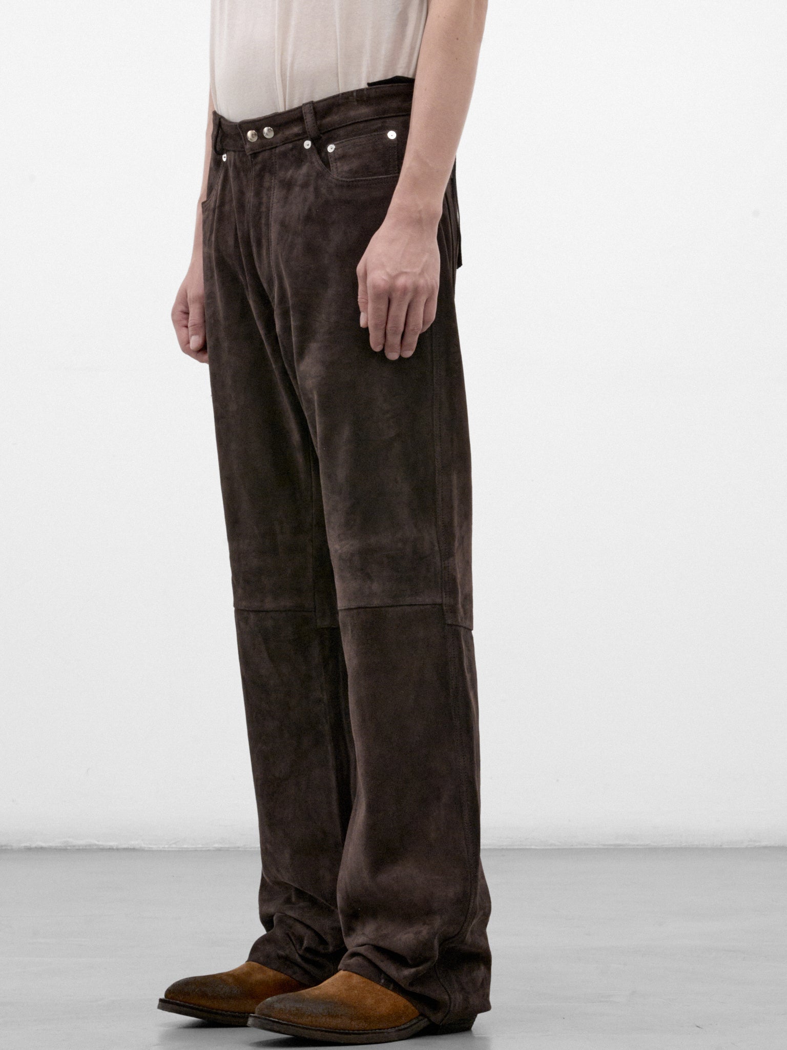 Brown Calf Suede Carlson Pants (M4269CC-COLD-BROWN)