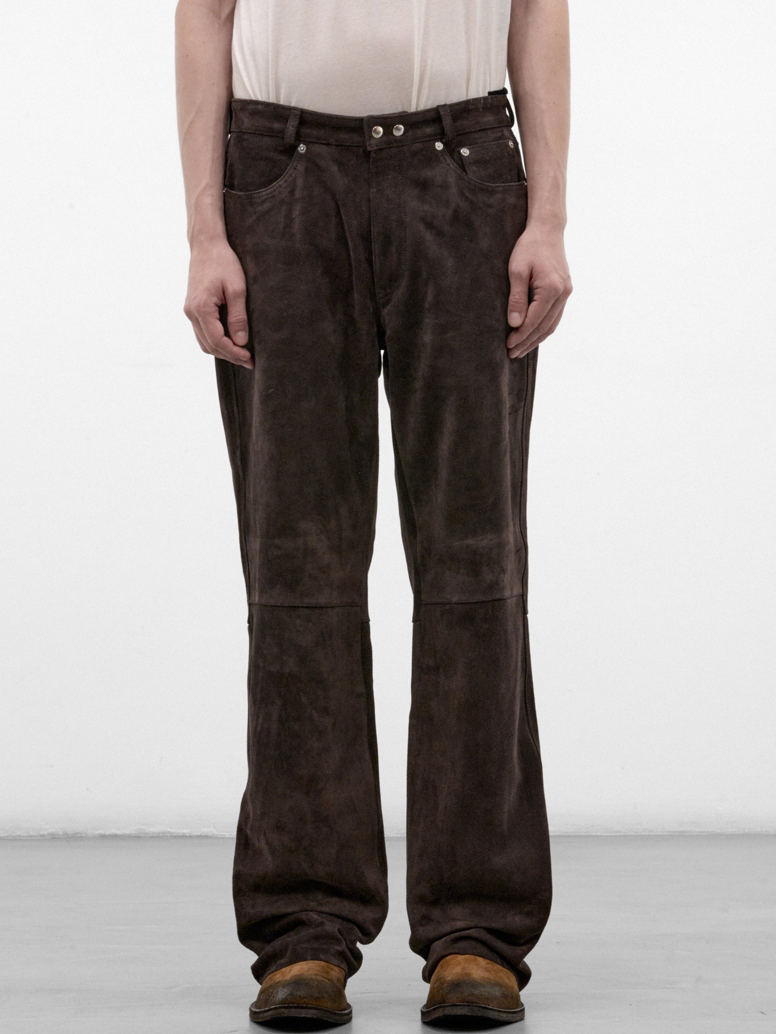 Brown Calf Suede Carlson Pants (M4269CC-COLD-BROWN)