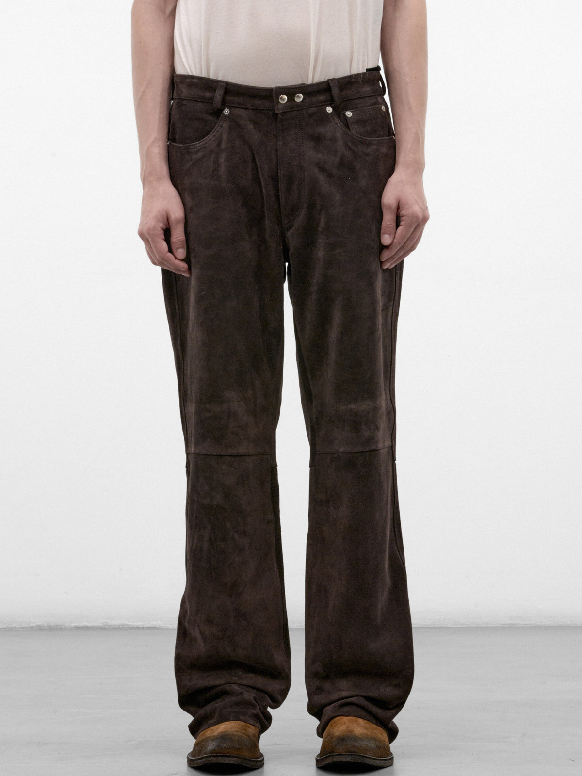 Brown Calf Suede Carlson Pants (M4269CC-COLD-BROWN)