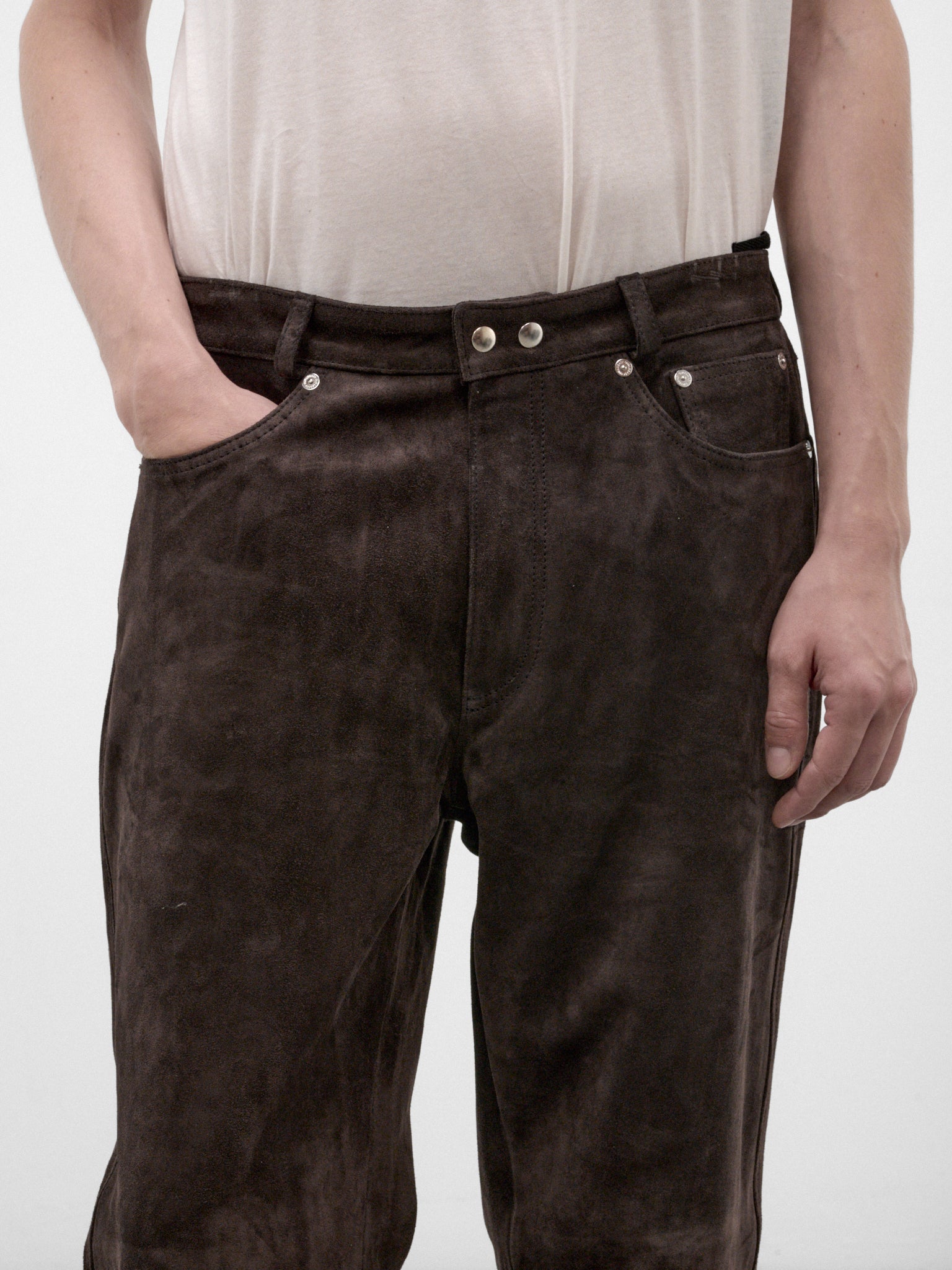 Brown Calf Suede Carlson Pants (M4269CC-COLD-BROWN)