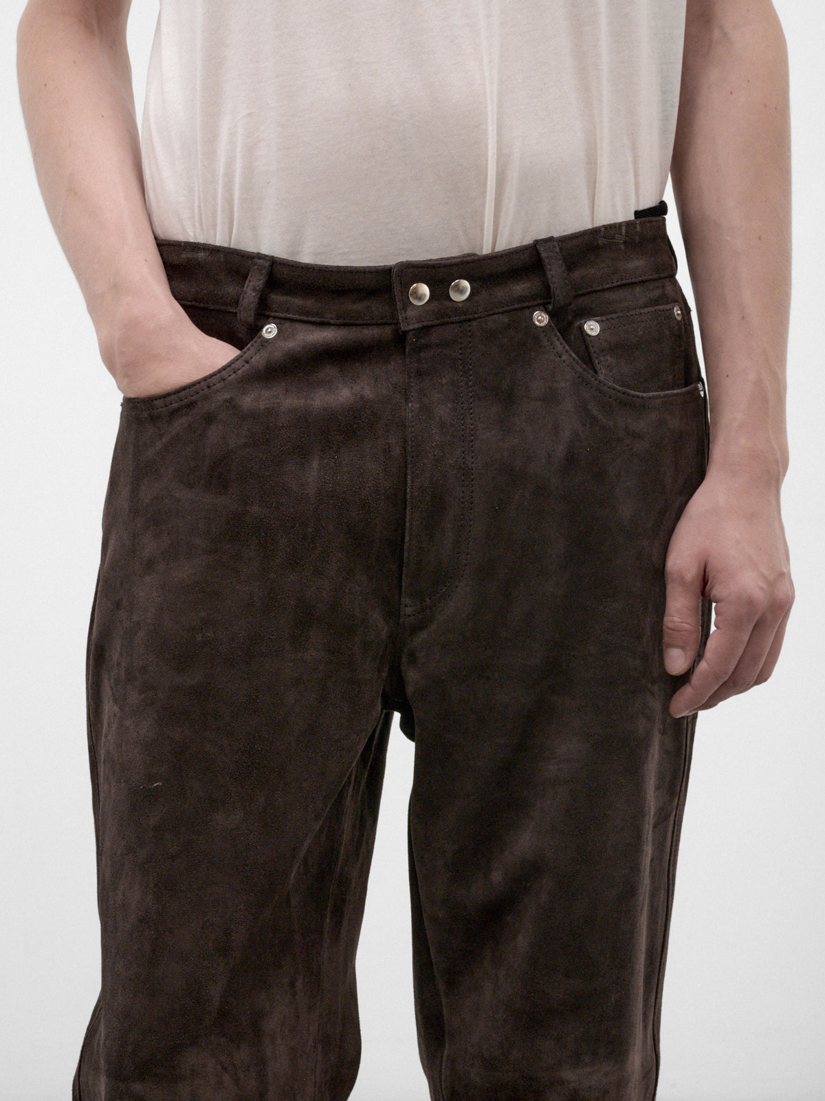 Brown Calf Suede Carlson Pants (M4269CC-COLD-BROWN)