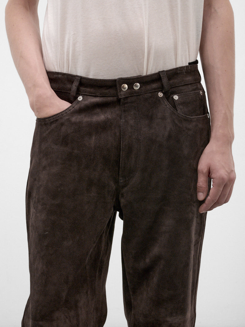 Brown Calf Suede Carlson Pants (M4269CC-COLD-BROWN)