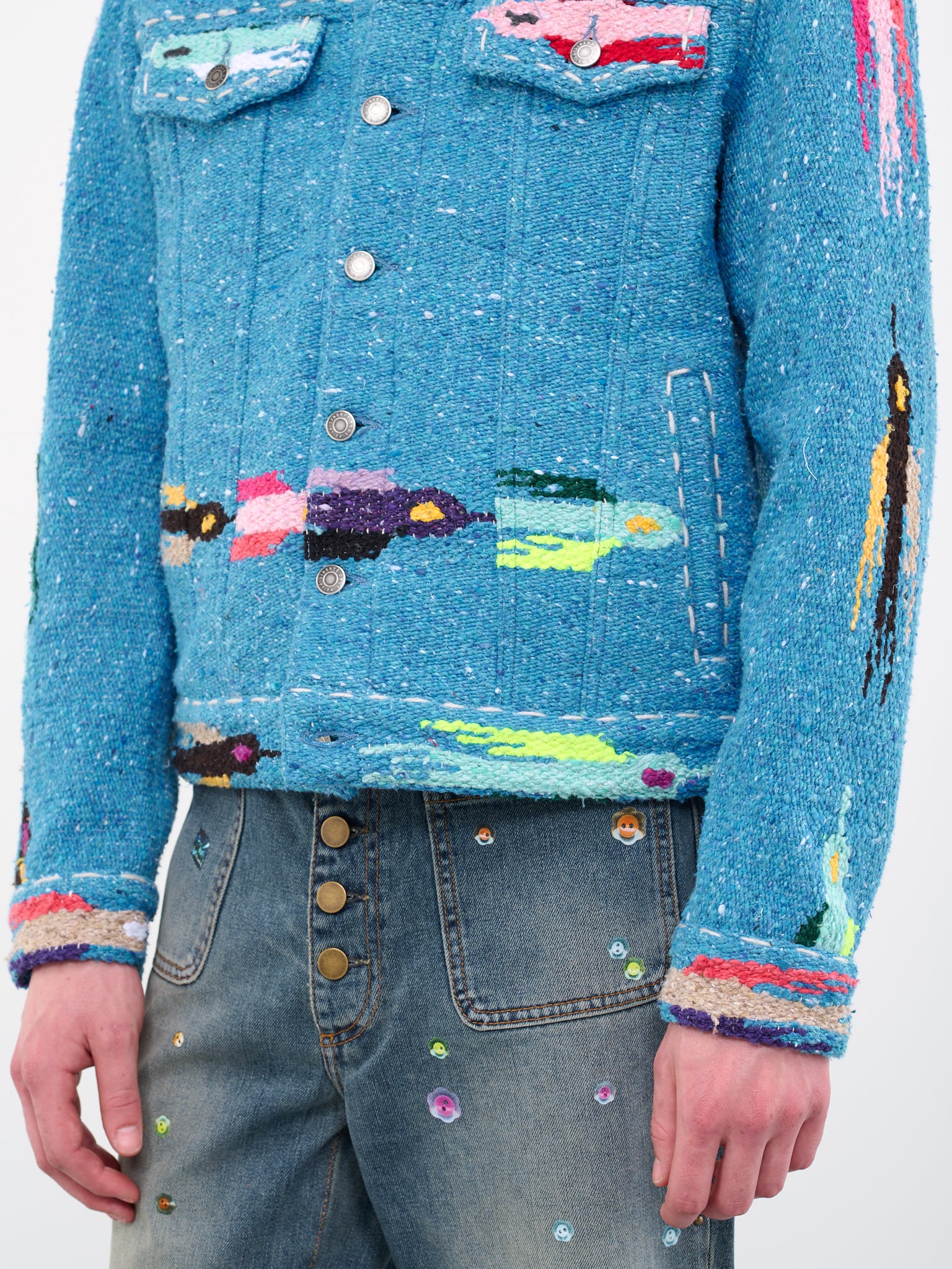 Mexican Blanket Trucker Jacket (M460967BLUE)